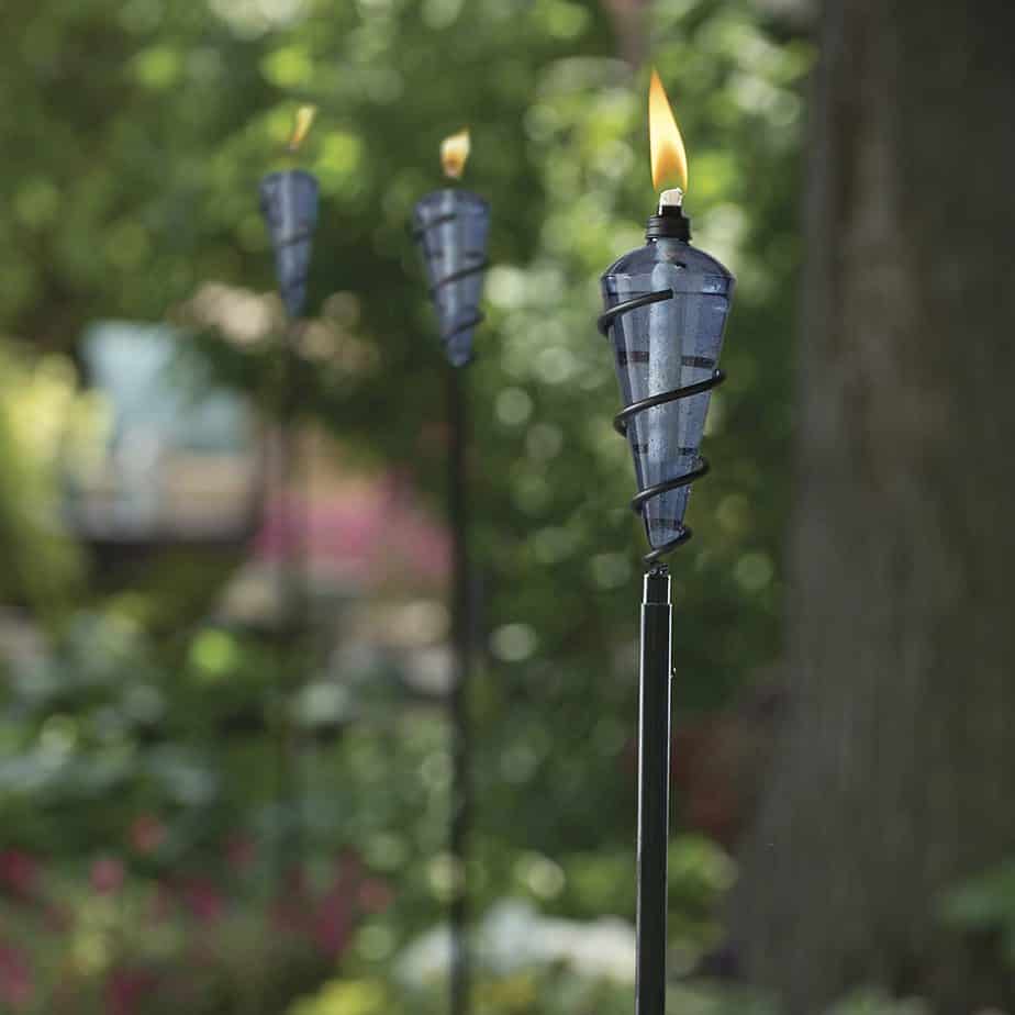 TIKI Brand 64-inch Swirl Metal Torch with Blue Bubble Glass Head | Amazon