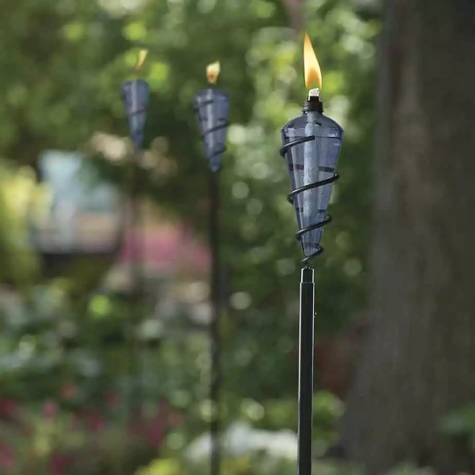 TIKI Brand 64-inch Swirl Metal Torch with Blue Bubble Glass Head | Amazon